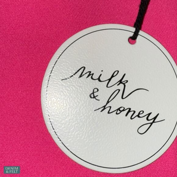 Milk & Honey Hot Pink Boutique Belted Blazer & Pant Set Business Chic Small NEW - Picture 8 of 12